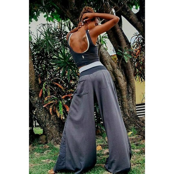 Free People Movement Solid Borderline Gray Pants L - Picture 2 of 5
